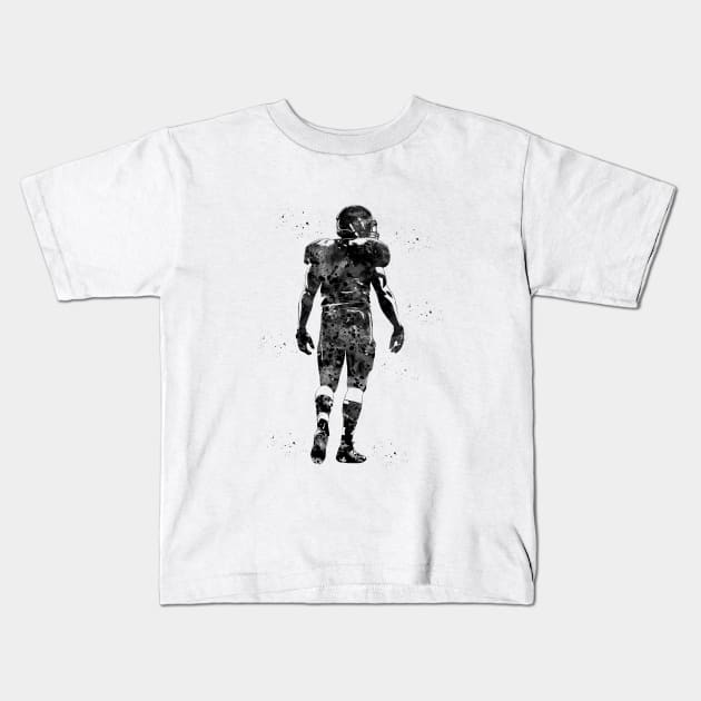 American Football Player Kids T-Shirt by erzebeth